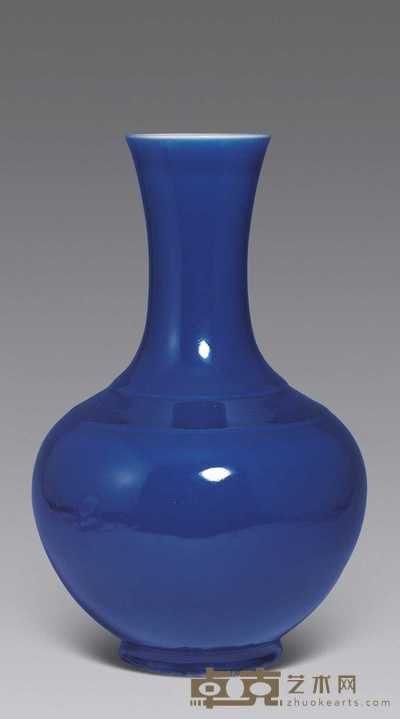 清光绪 霁兰釉赏瓶 39×10.5cm